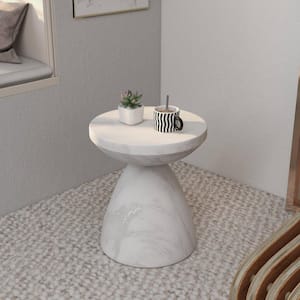 Leisuremod Dune Modern Round Side Table in Fiberstone for