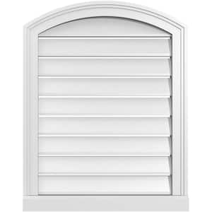 22 in. x 26 in. Arch Top Surface Mount PVC Gable Vent: Decorative with Brickmould Sill Frame