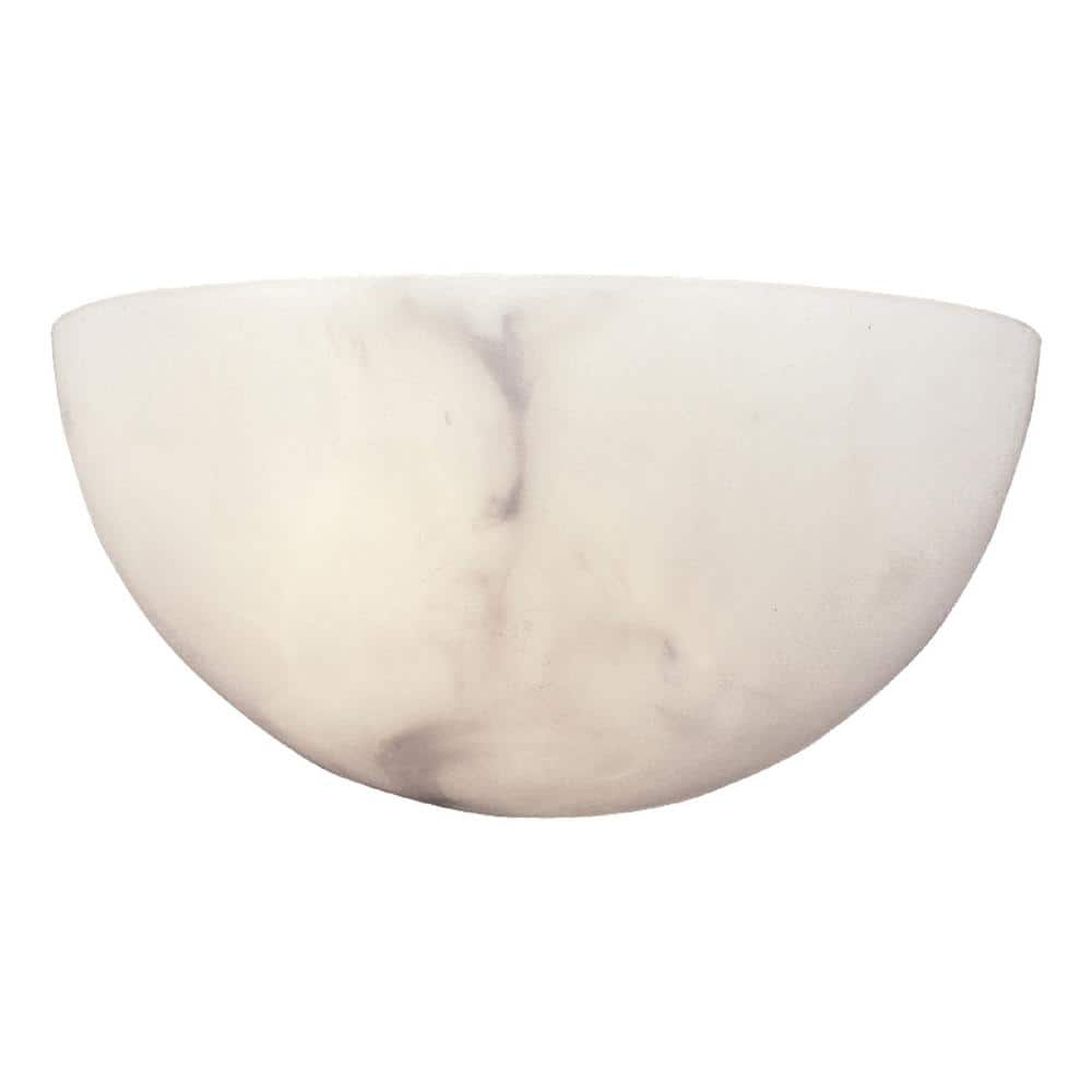 11" Alabaster Dust White Faux Alabaster Wall Sconce