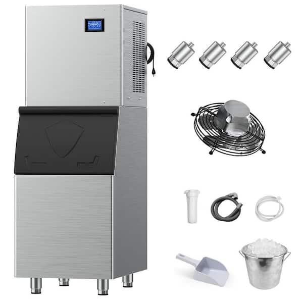 22.5 in. 500 lbs. Per Day Split Commercial Freestanding lce Maker in Silver 156-Full Size High-Density lce Cubes/Cycle