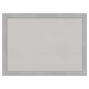 Vista Brushed Nickel Narrow Framed Grey Corkboard 31 in. x 23 in. Bulletin Board Memo Board