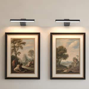 9.5 in. 1-Light Black Integrated LED Picture Light, Dimmable Wall Light for Paintings, Portraits, Frames, 2-Pack