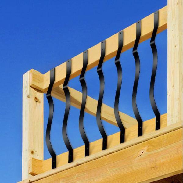 VEVOR 32.25 in. x 1 in. Deck Balusters Staircase Baluster Staircase Iron Baluster Wave Arc Baluster for Outdoor (51-Pack)