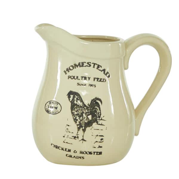 Litton Lane Beige Stoneware Farmhouse Decorative Vase