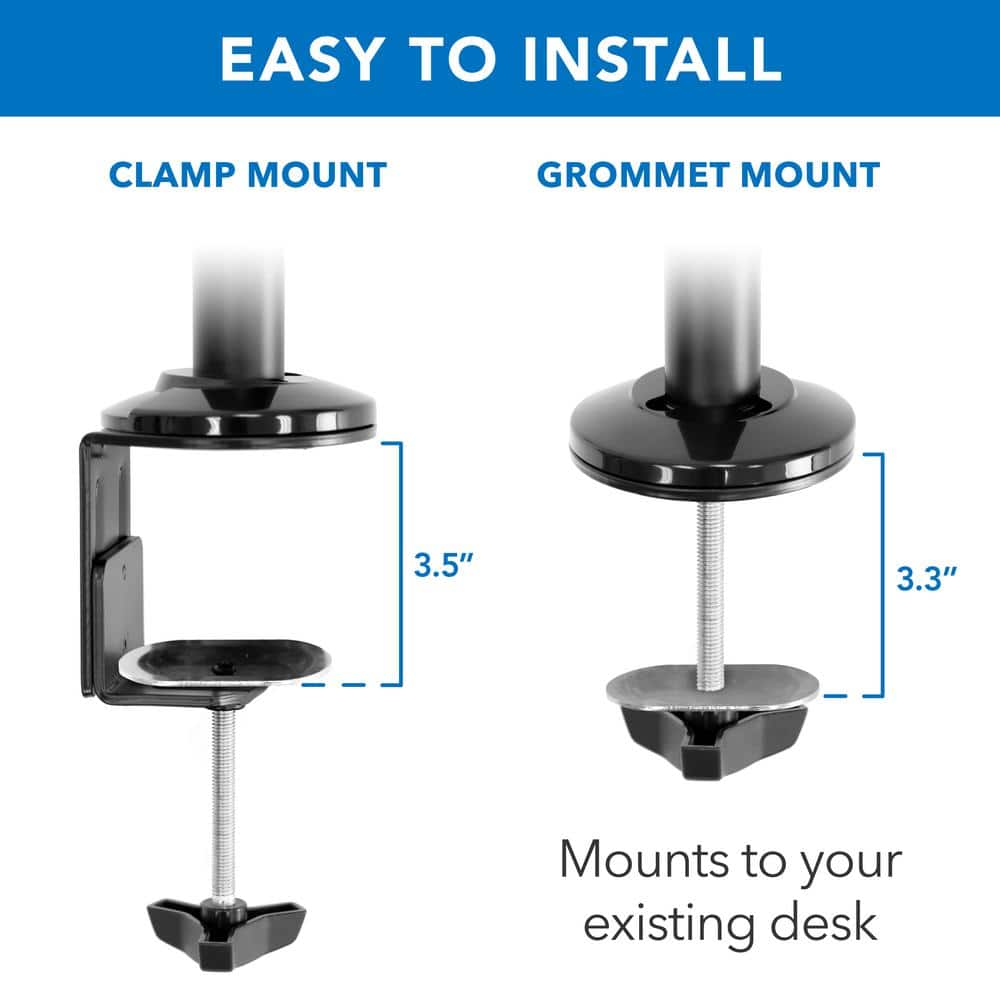 Mount-it Mount-It Full Motion Height Adjustable Sit Stand Monitor Desk Mount | Fits Up to 32" Screens