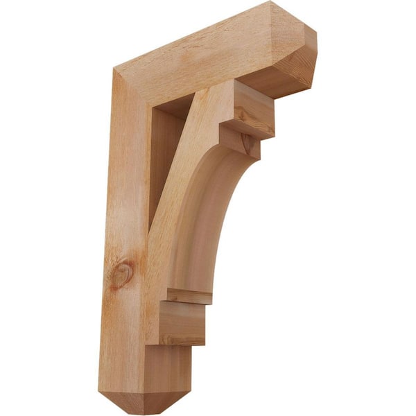 Ekena Millwork 6 in. x 34 in. x 22 in. Western Red Cedar Merced Craftsman Rough Sawn Bracket