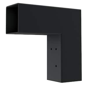 LINX 4 in. L/FIT Black Steel Corner Extension Bracket Pergola for 4x4 Wood Posts (1-Pack)