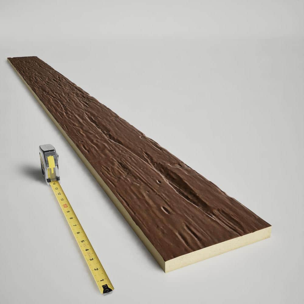 Hand Hewn Redwood Faux Wood Beam Plank, 6" x 96"
