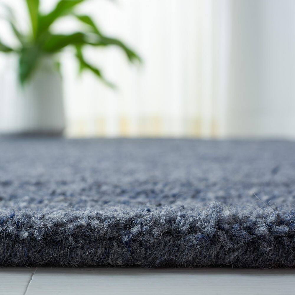 Handmade Black Wool Tufted Rectangular 8' x 10' Area Rug