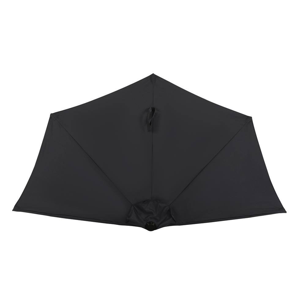 Lanai 9-Ft Slate Gray Half Patio Umbrella with Polyester Canopy