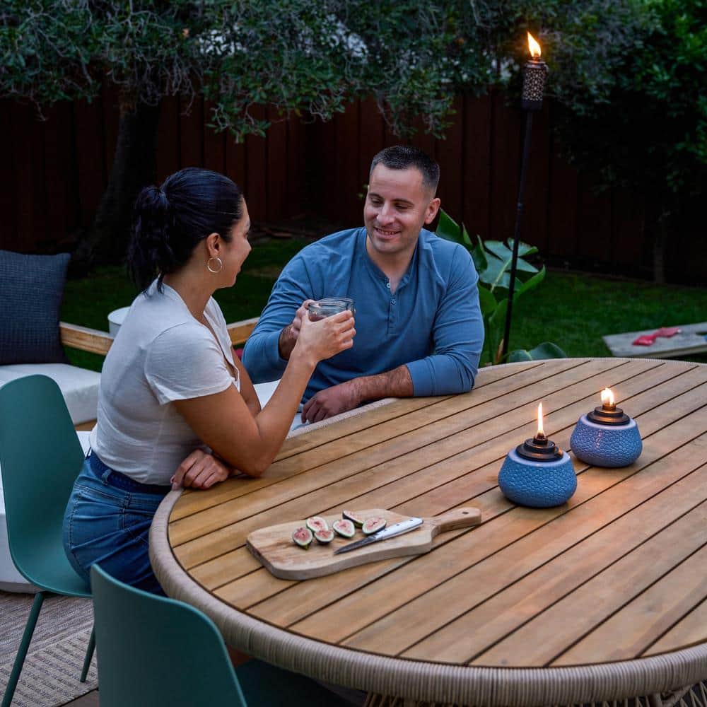 Blue Denim Adjustable Flame Stone Table Torch
