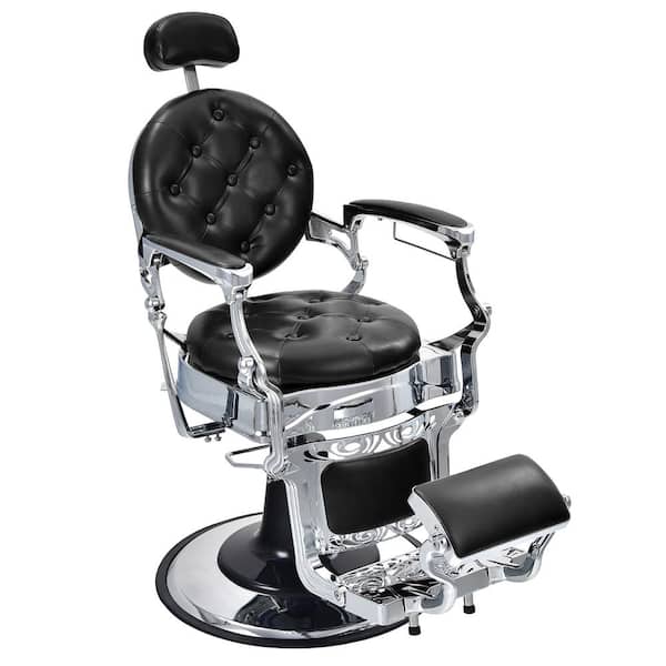 Black Barber Chair Salon Chair Hydraulic Recline Beauty Spa Styling Equipment