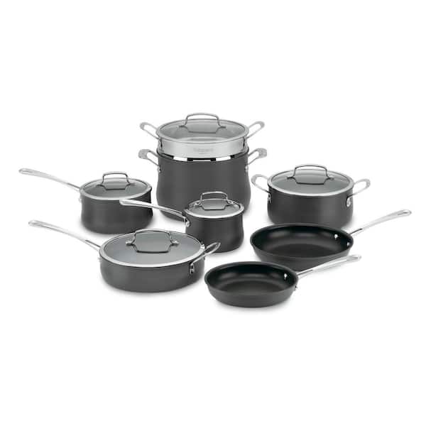 Cuisinart Contour 13-Piece Hard-Anodized Aluminum Nonstick Cookware Set in Black
