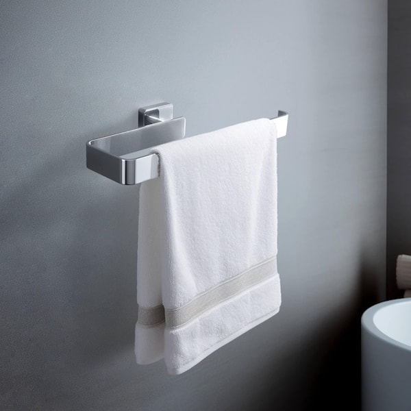 Bathroom Accessories 9.7 in. Wall Mounted Towel Bar in Chrome