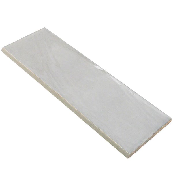 Pier Gray 4 in. x 12 in. Polished Ceramic Bullnose Tile