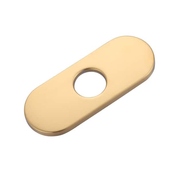 6.3 in. x 2.44 in. x 0.7 in. Stainless Steel Kitchen Sink Faucet Hole Cover Deck Plate in Gold (1-Pack）