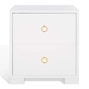 Laila 24.01 in. White Rectangle Wood End Table