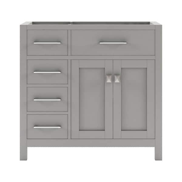 Virtu USA Caroline Parkway 36 in. W Bath Vanity Cabinet Only in Gray