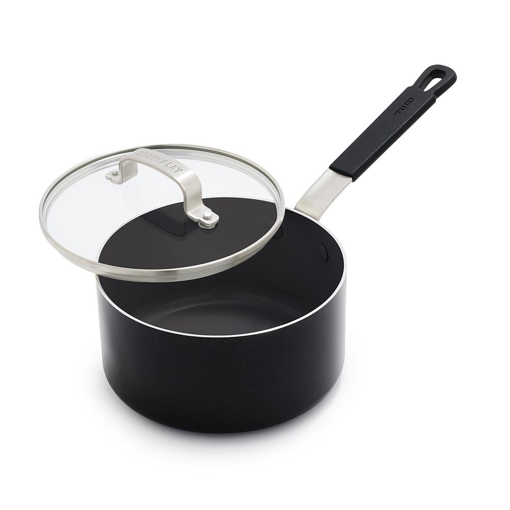 GreenPan Bobby Flay 2.53 Qt. Ceramic Non-Stick Saucepan in Black ...