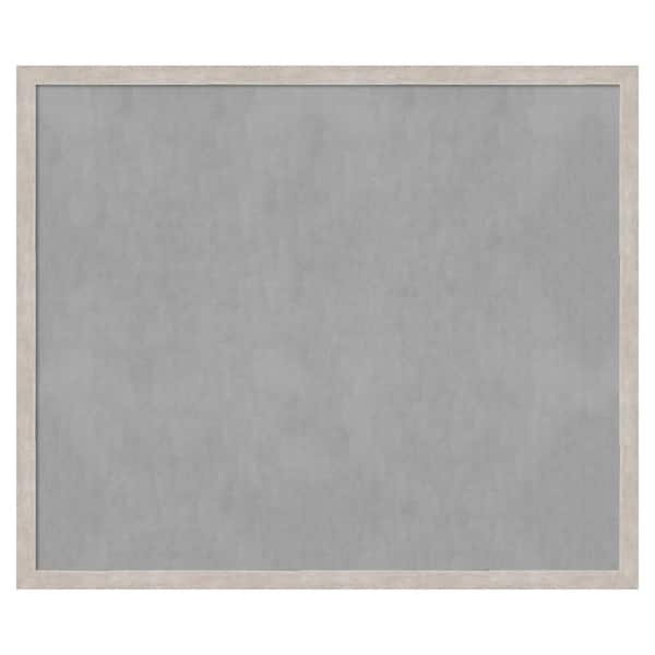 Amanti Art Marred Silver 51 in. x 43 in Framed Magnetic Board