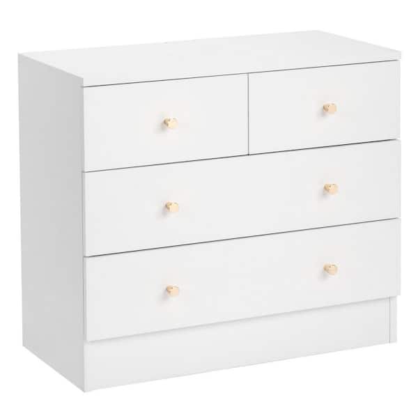 Karl home White 4-Drawer 25. 98 in. Wide Chest of Drawers