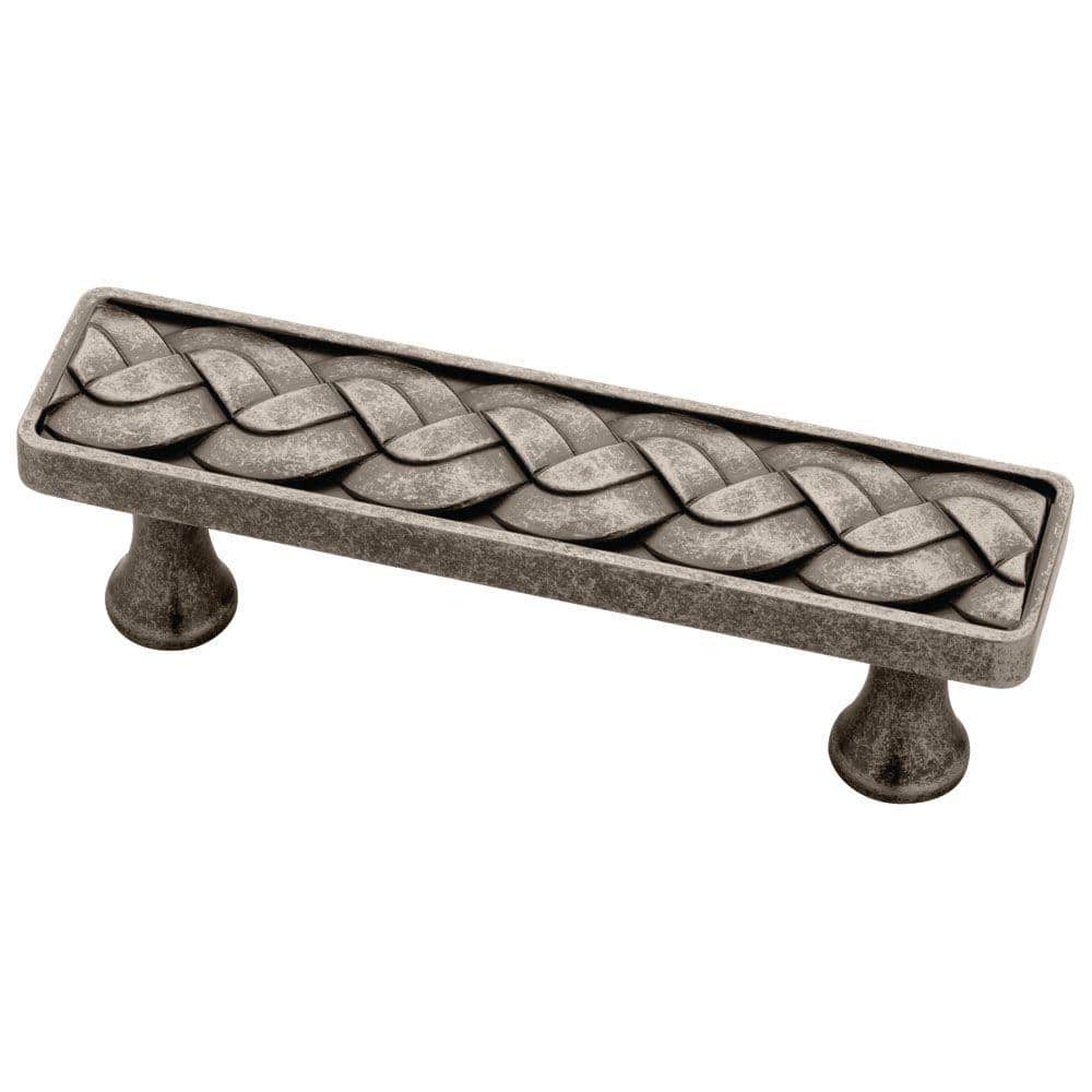 Weave 3 in. (76mm) Aged Pewter Cabinet Drawer Pull