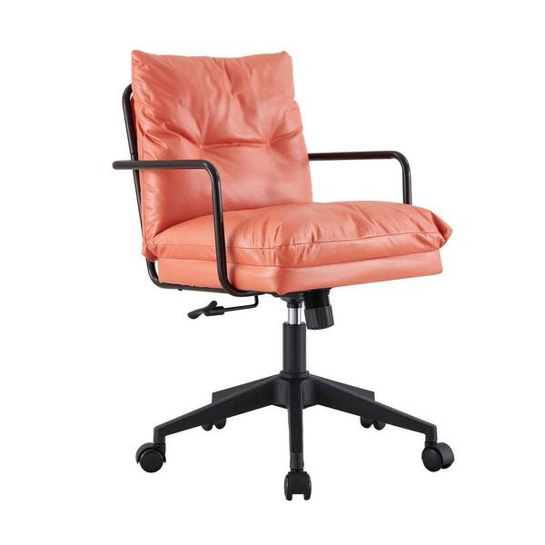 orange leather office chair