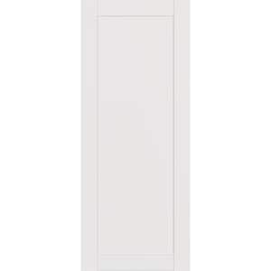 1-Panel Shaker 18 in. x 84 in. No Bore Snow White Solid Composite Core Wood Interior Door Slab
