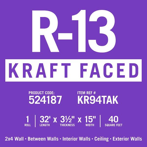 Knauf R-13 15 In. x 32 Ft. Greenguard Kraft Faced Roll Fiberglass  Insulation - Crooksville Do it Best Hardware