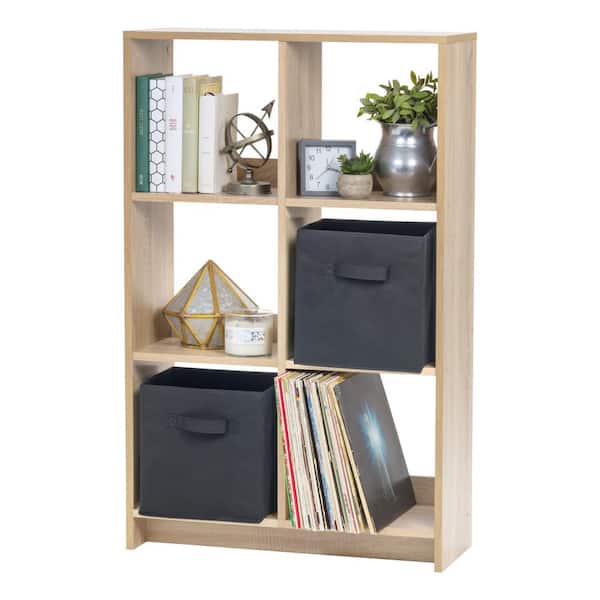 43 in. H x 27 in. W x 10 in. D Brown Heavy-Duty Decorative 6-Cube Organizer