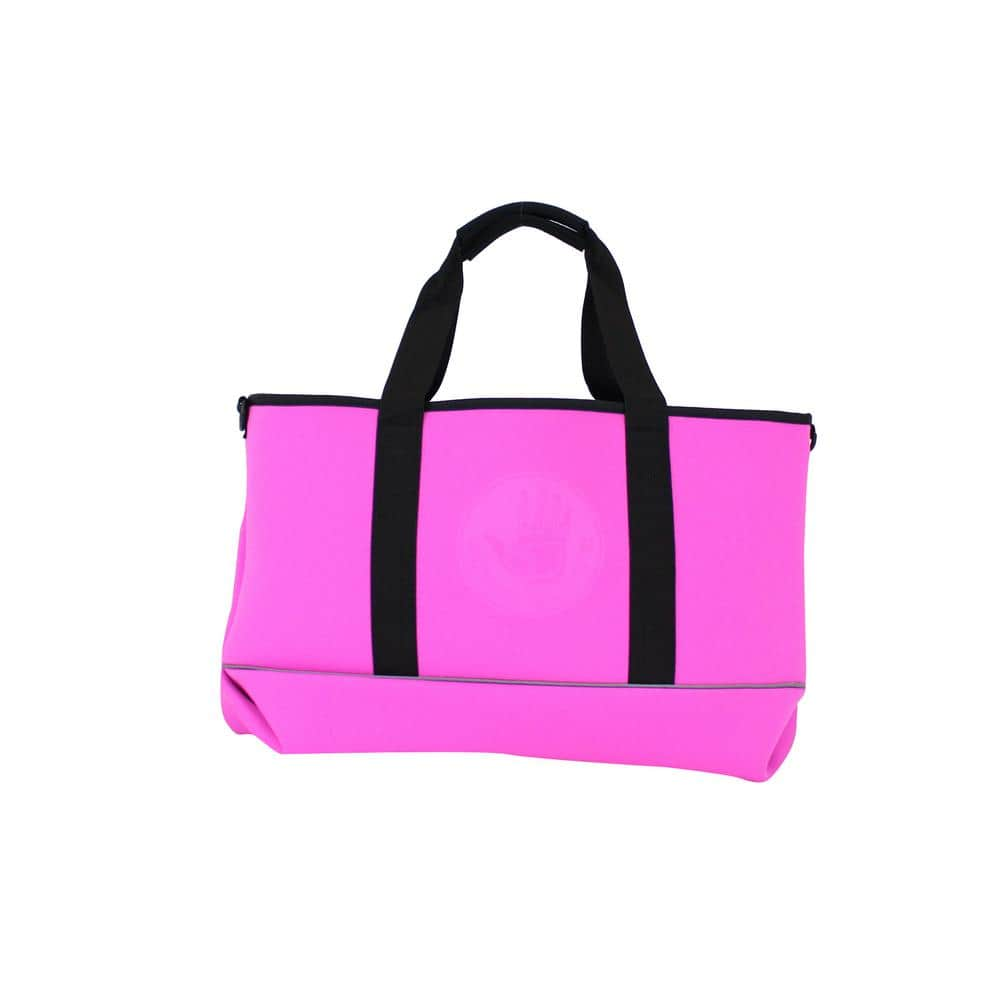 black and pink tote bag