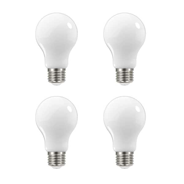 60-Watt Equivalent A19 Dimmable Frosted Glass Filament LED Light Bulb Soft White (4-Pack)