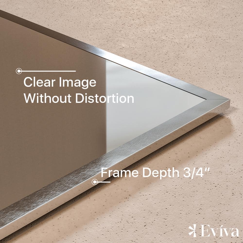 Brushed Wood Rectangular 60" Vanity Bathroom Mirror