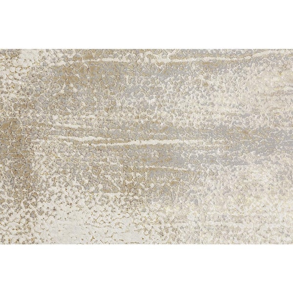 5 x 8 Gray and Ivory Abstract Area Rug