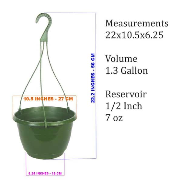 TEKU Medium 10.5 in. Green Plastic Round Indoor/outdoor Hanging
