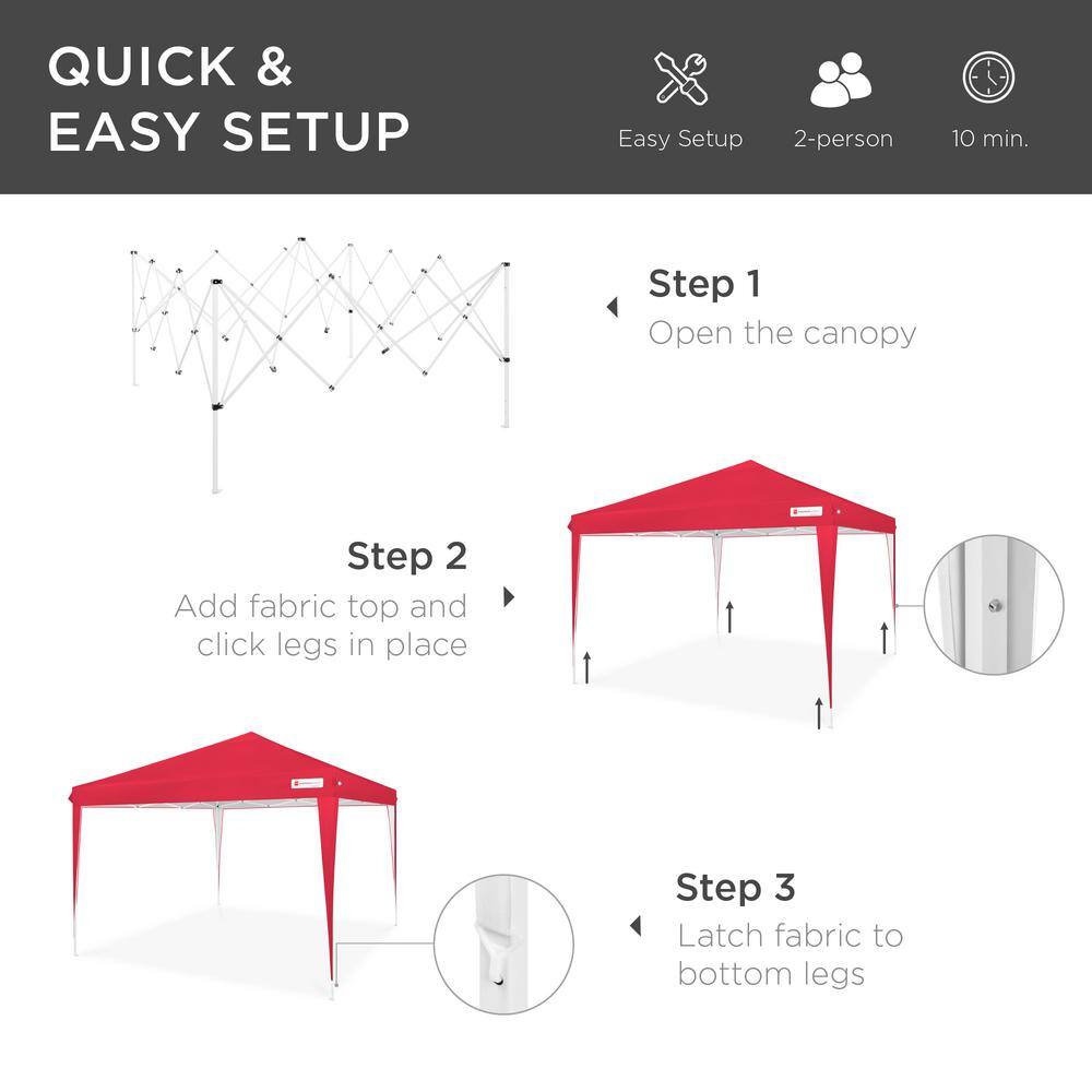 Red 10x10ft Portable Pop-Up Canopy Tent with Carrying Bag
