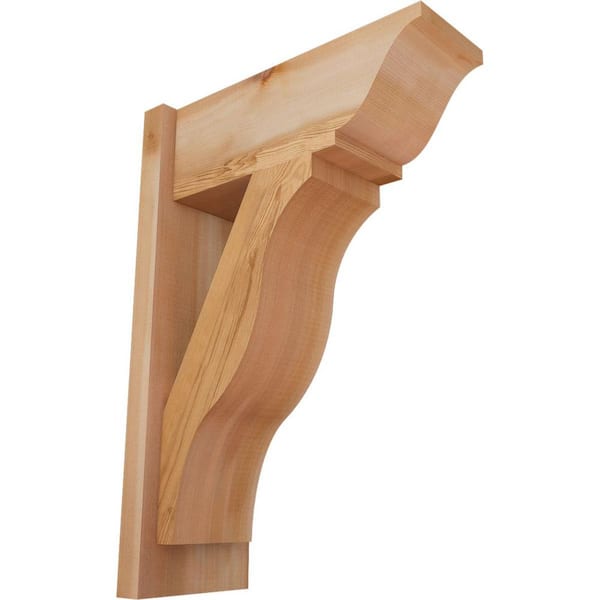 Ekena Millwork 8 in. x 26 in. x 18 in. Western Red Cedar Fuston Traditional Smooth Outlooker