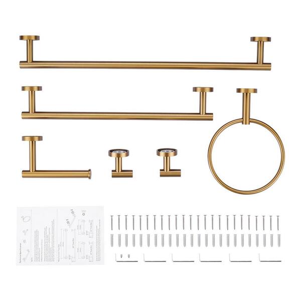 Wall Mounted Gold Bathroom Hardware 4-Piece Set RB0863 Rbrohant®