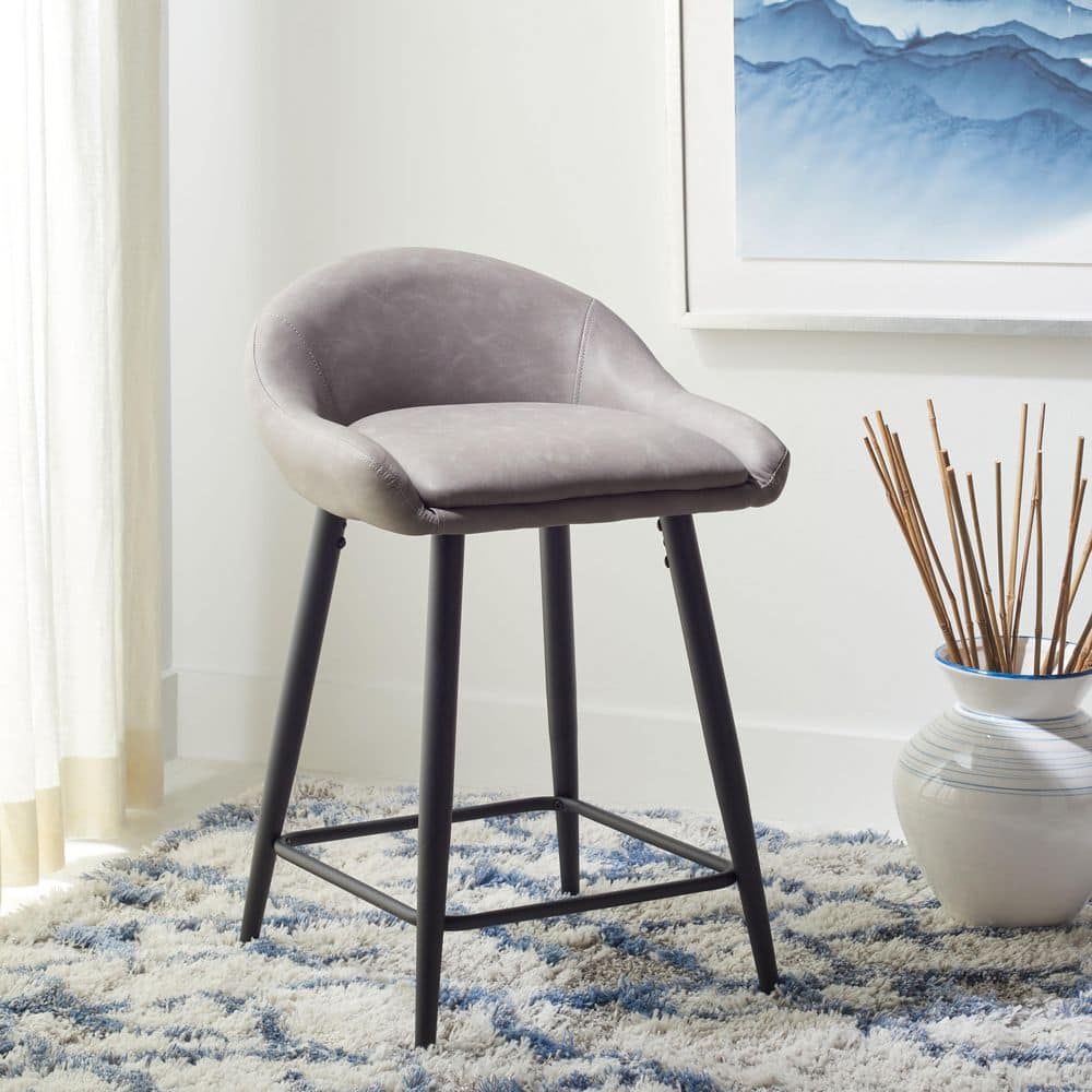 Anson 31.3 in. H Gray/Black Wood Bar Stool price history on PriceWatchPro