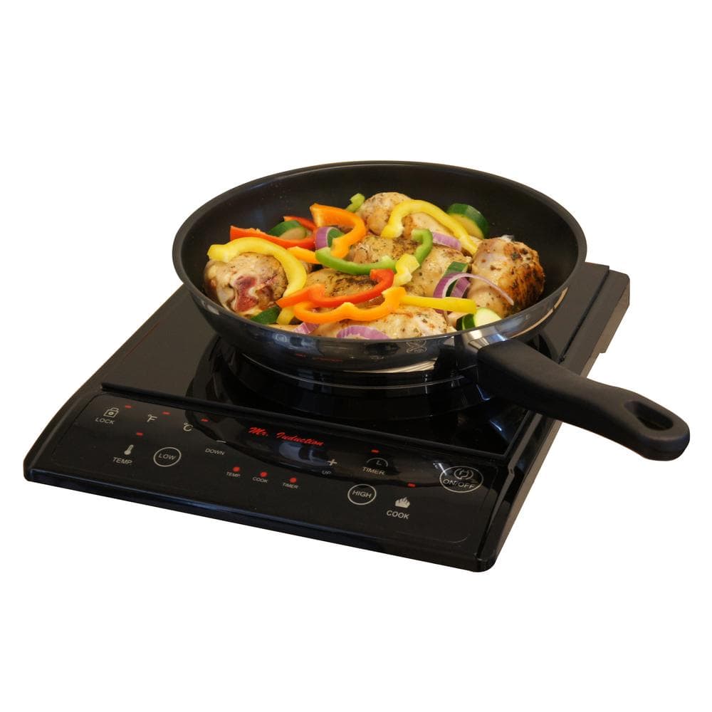 Black 11-Inch Electric Induction Cooktop with Touch Control