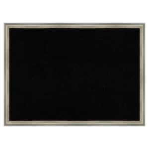 Salon Scoop Silver Wood Framed Black Corkboard 30 in. x 22 in. Bulletin Board Memo Board