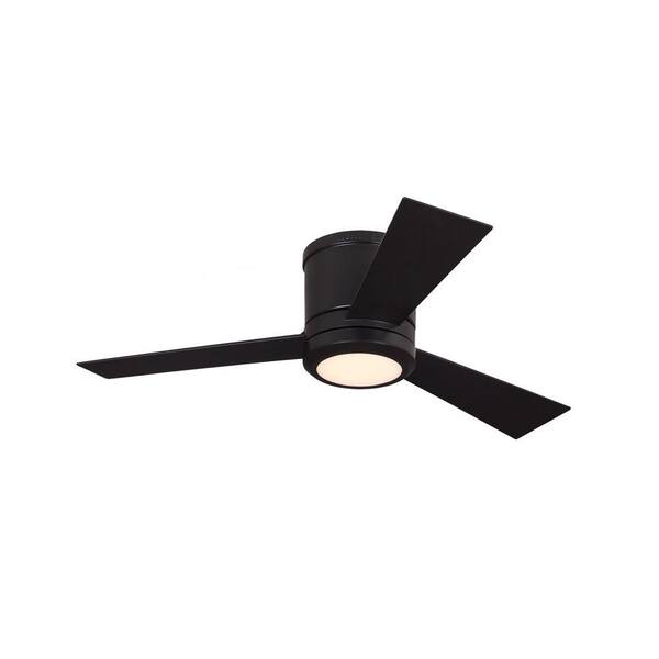 Monte Carlo Clarity Ii 42 In Integrated Led Oil Rubbed Bronze Flush Mount Ceiling Fan With Bronze Blades And Remote Control 3clyr42ozd V1 The Home Depot