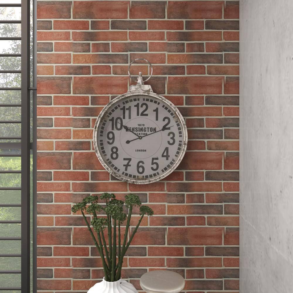 24" White Metal Distressed Nautical Wall Clock