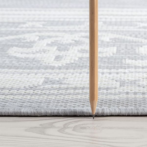Eco Floral Gray 6 ft. Round Indoor/Outdoor Area Rug
