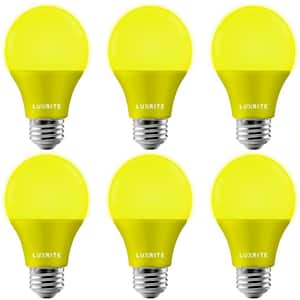 60-Watt Equivalent A19 Bug LED Light Bulb Yellow Light Bulb (6-Pack)