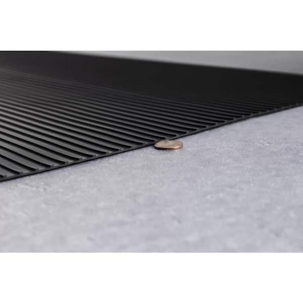 Crown FL2436BK Ribbed Vinyl Anti-Fatigue Mat, 24 x 36, Black