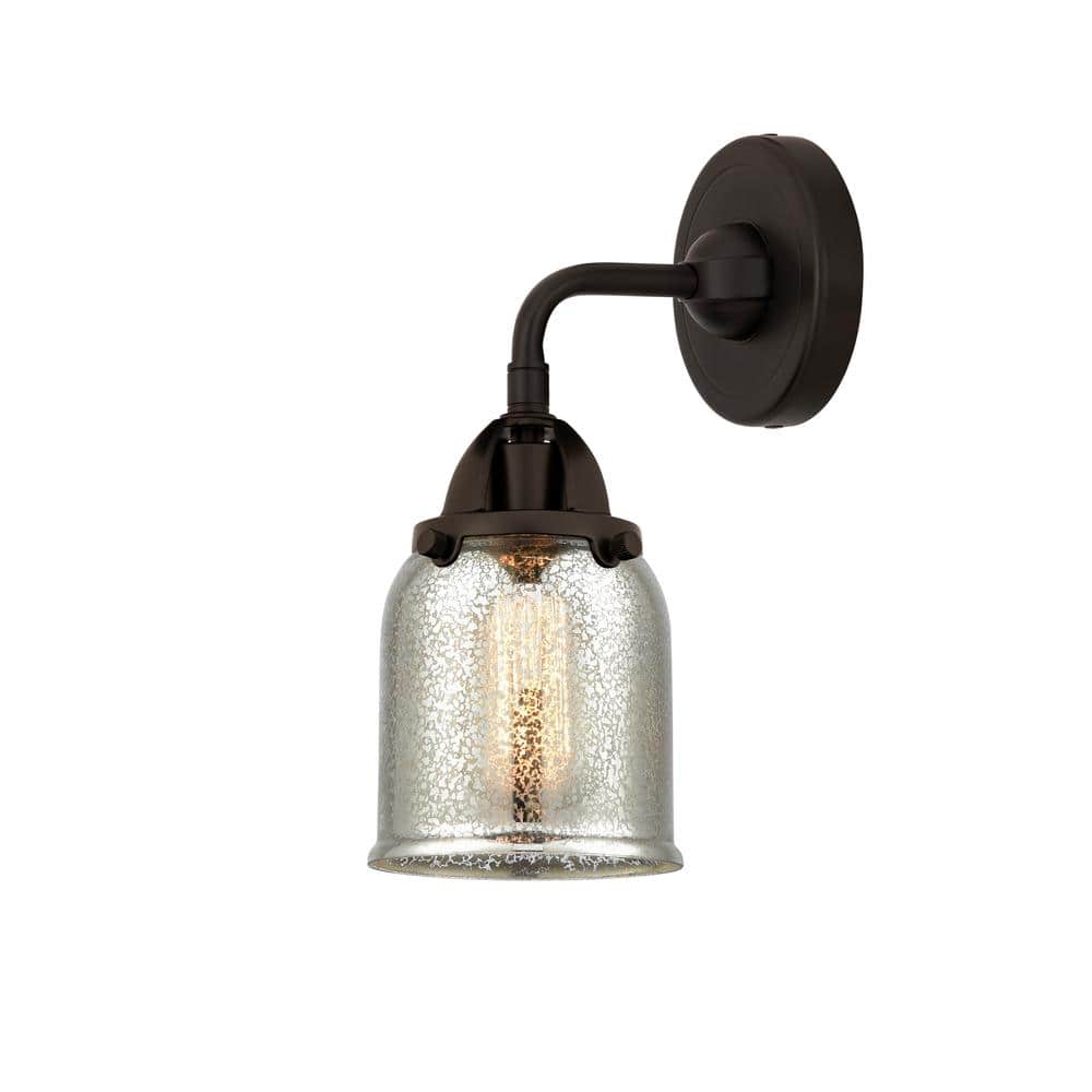 Bell 1-Light Oil Rubbed Bronze, Silver Plated Mercury Wall Sconce with Silver Glass Shade price history on PriceWatchPro