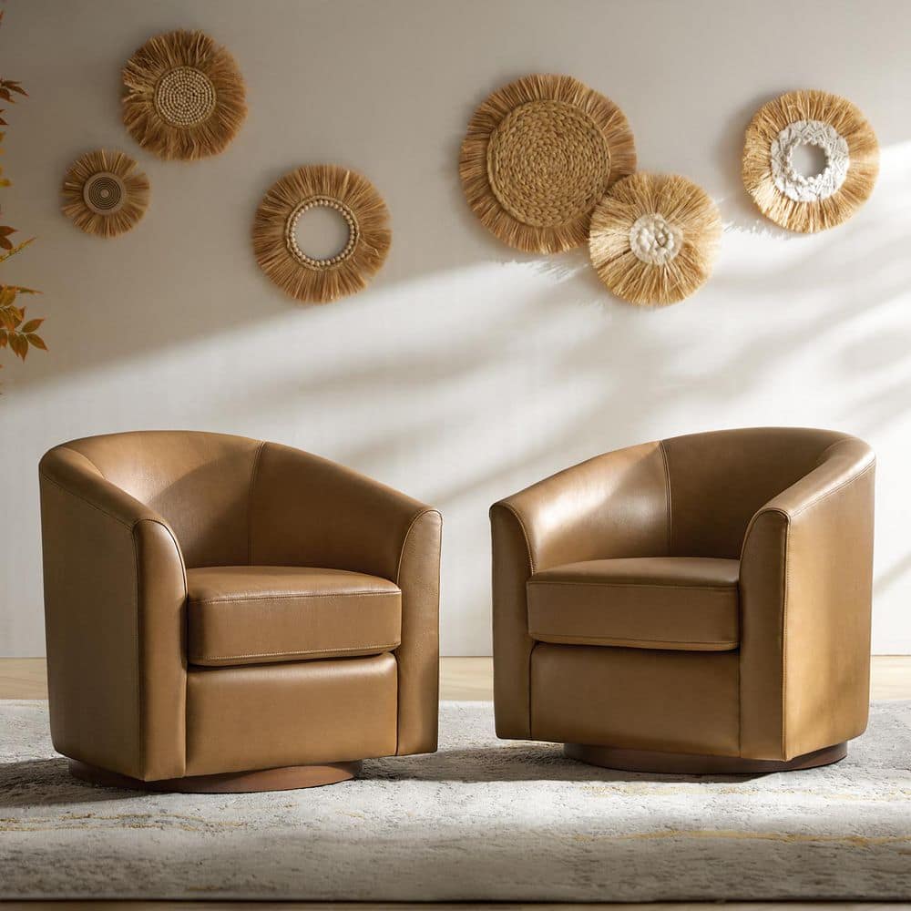 JAYDEN CREATION Teeny Camel Modern Genuine Leather Swivel Barrel