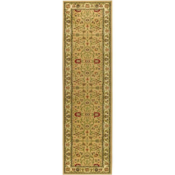 Lyndhurst 2 ft. x 22 ft. Beige/Ivory Floral Runner Rug