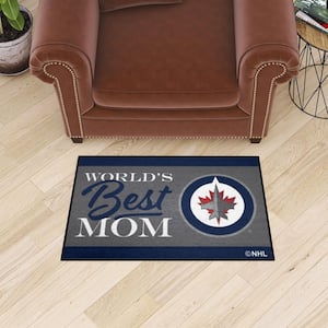 Winnipeg Jets Blue World's Best Mom 19 in. x 30 in. Starter Mat Accent Rug